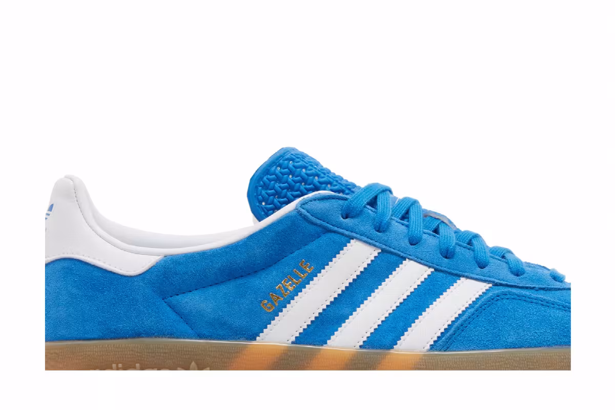 adidas Men's Gazelle Indoor Blue Bird Gum, view 3