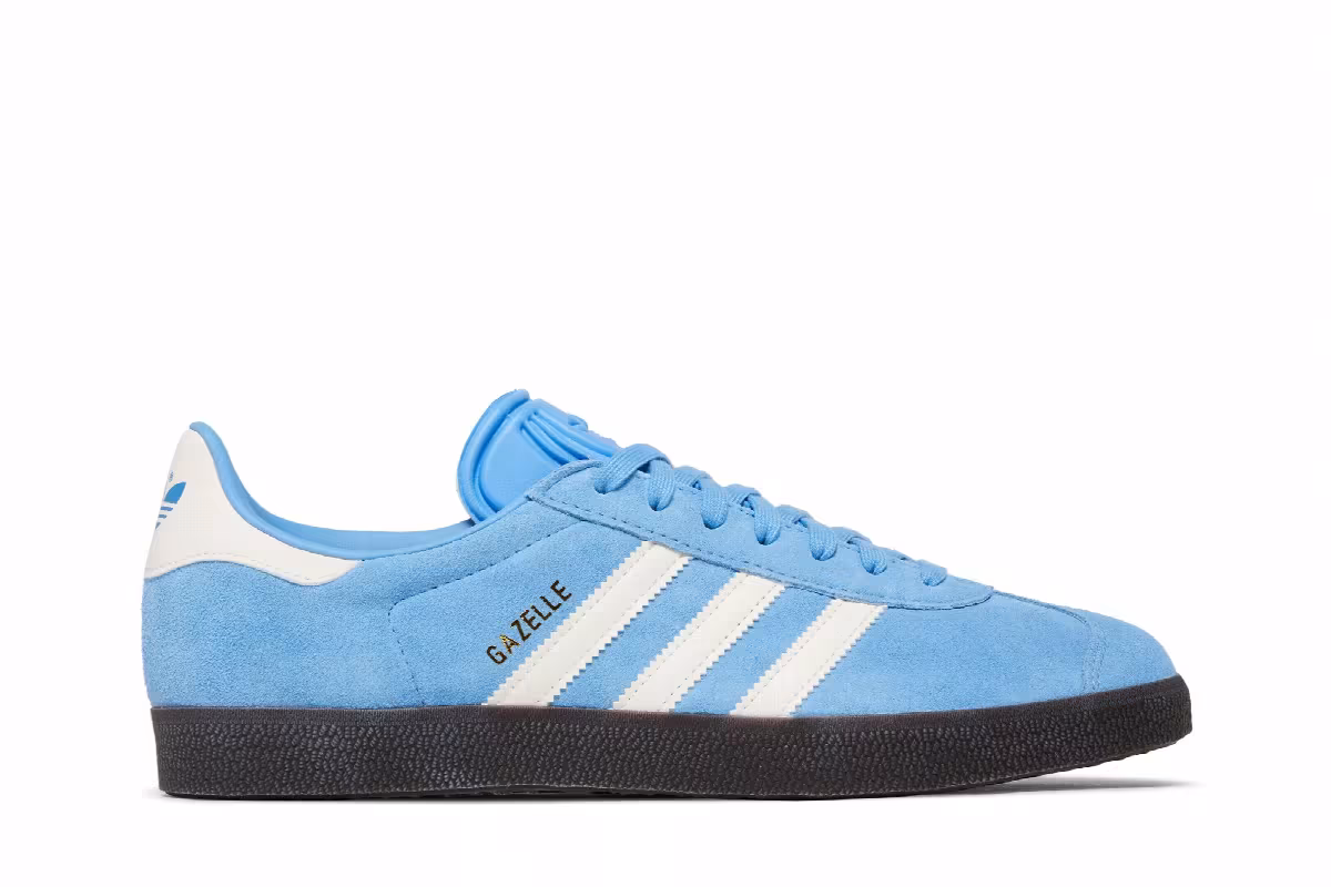 adidas Gazelle Sky Blue White Gum, view 2
