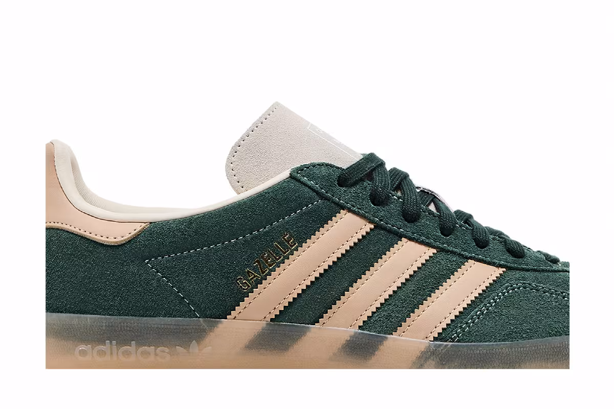 adidas Gazelle Indoor Shadow Green Warm Sandstone, view 3