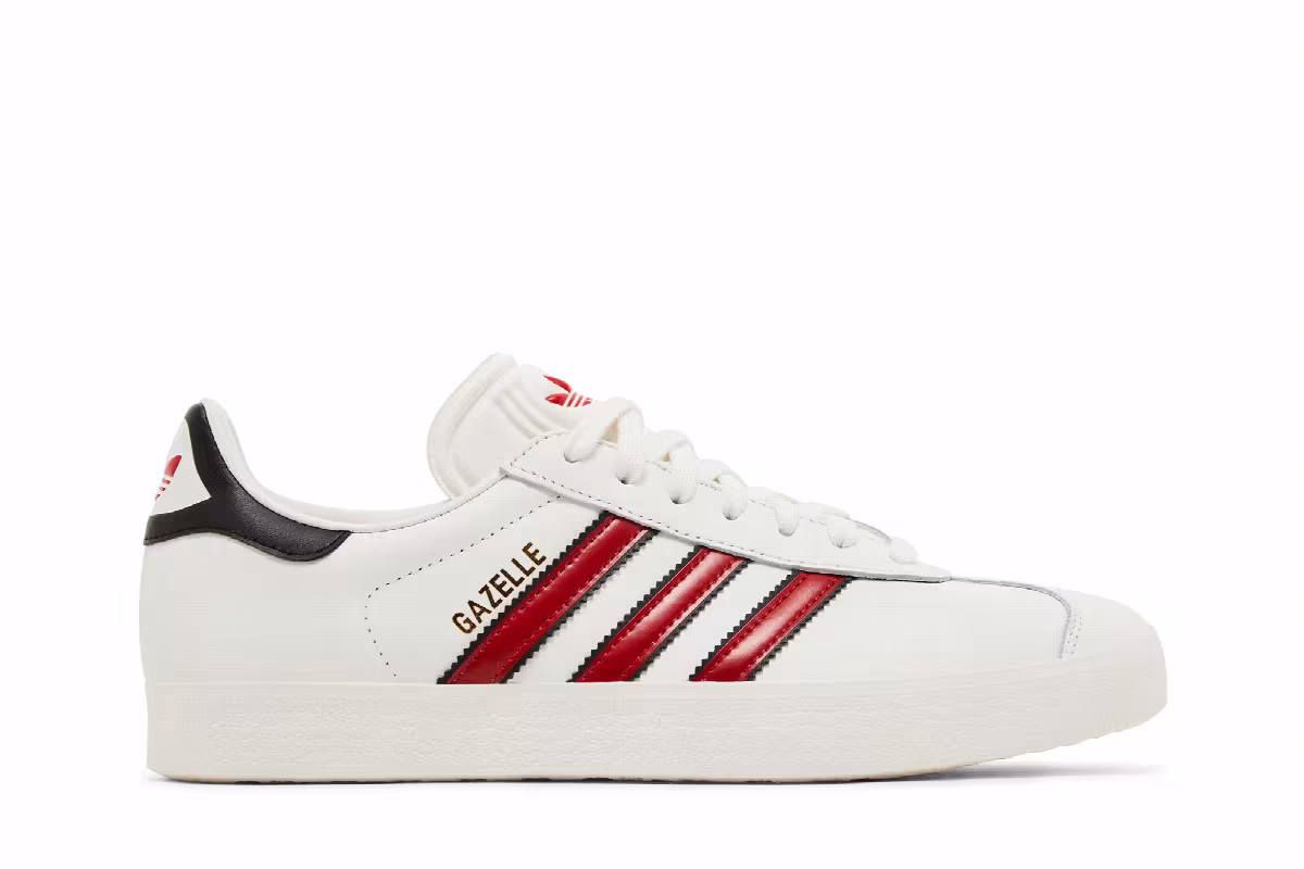 adidas Gazelle White Scarlet Black, view 2