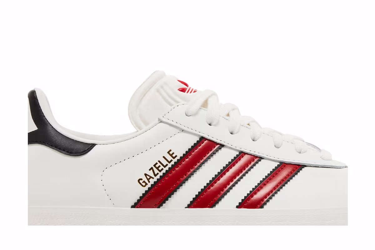 adidas Gazelle White Scarlet Black, view 3