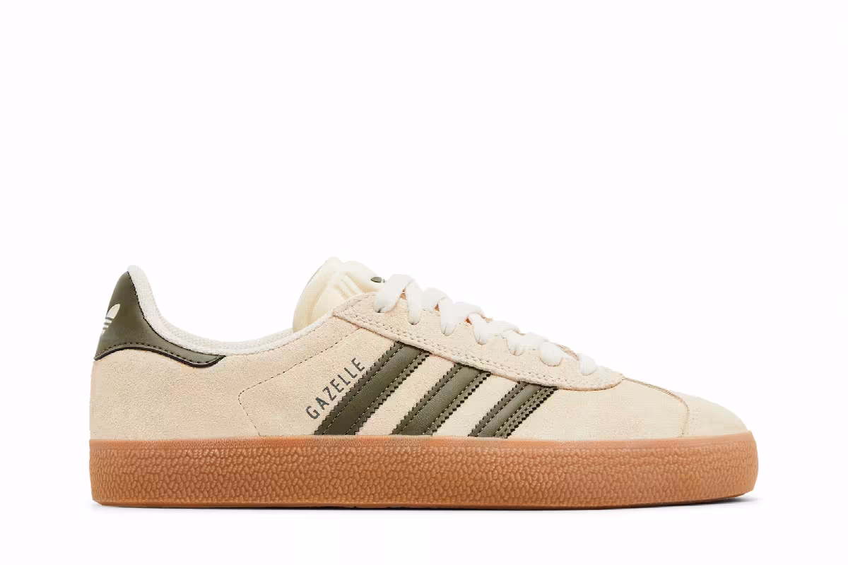 adidas Gazelle ADV Ecru Tint Focus Olive, view 2
