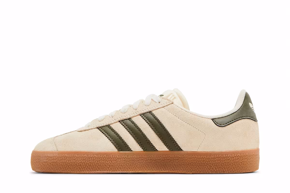 adidas Gazelle ADV Ecru Tint Focus Olive, view 4
