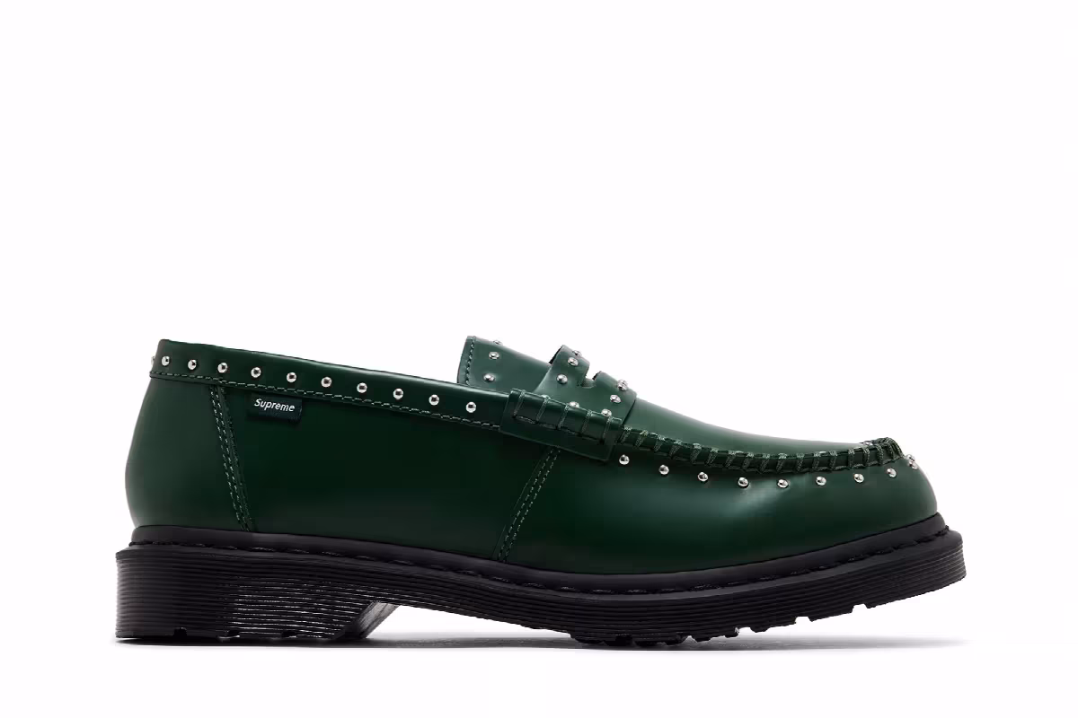 Supreme x Dr. Martens Penton Studded Loafer Dark Green, view 2