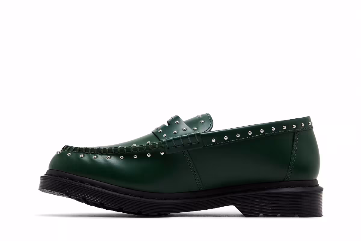 Supreme x Dr. Martens Penton Studded Loafer Dark Green, view 4