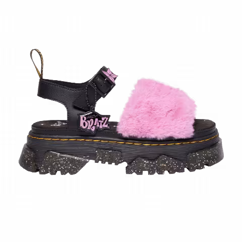 Bratz x Dr. Martens Wmns Mattison Strap Sandal 'Black Pink Fur'
