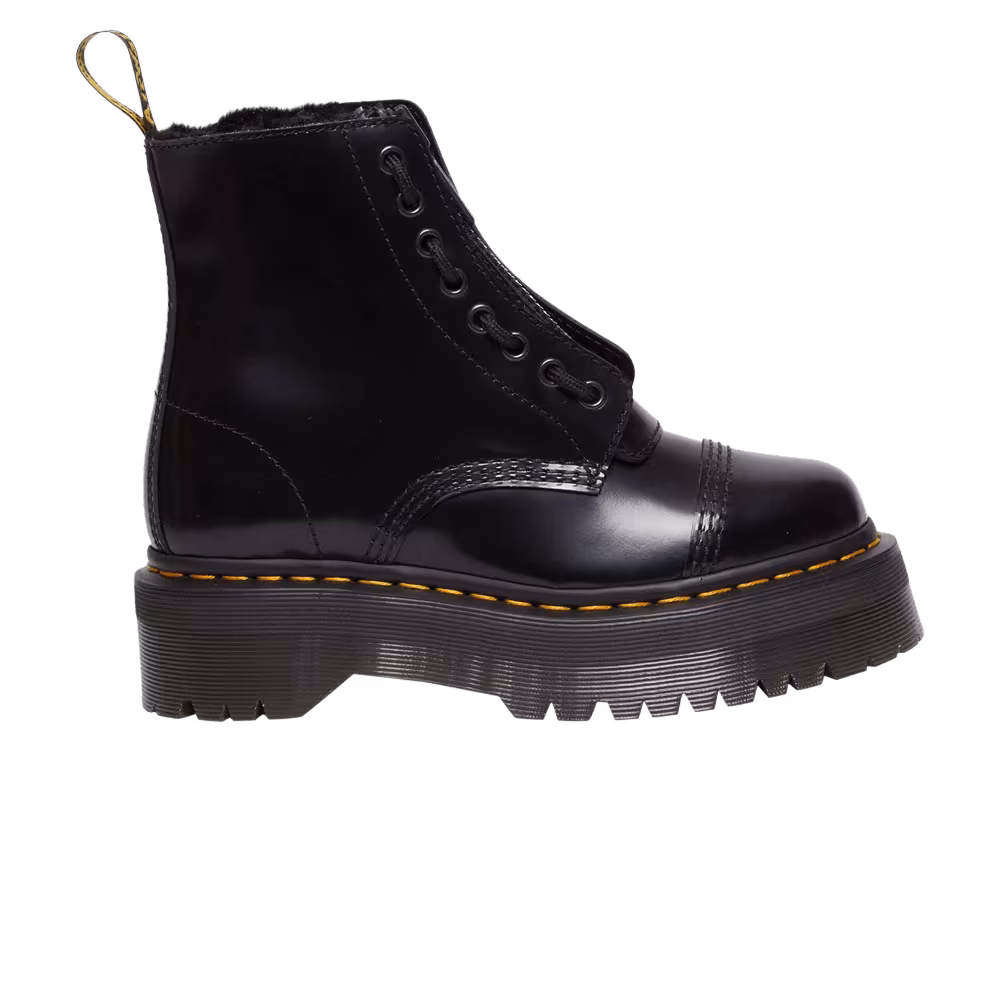 Dr. Martens Women's Sinclair Faux Fur Lined Buttero Platform Boot Black