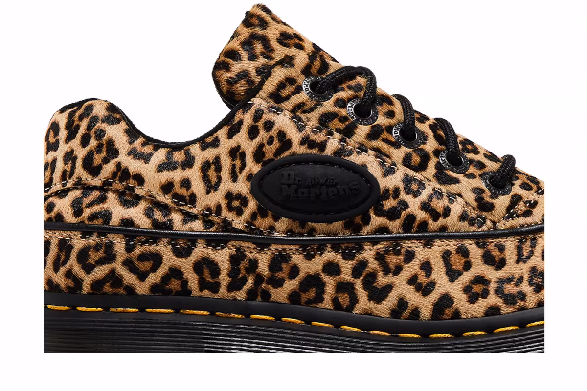 Dr. Martens Women's Buzz 5-Eye Light Tan Leopard, view 3