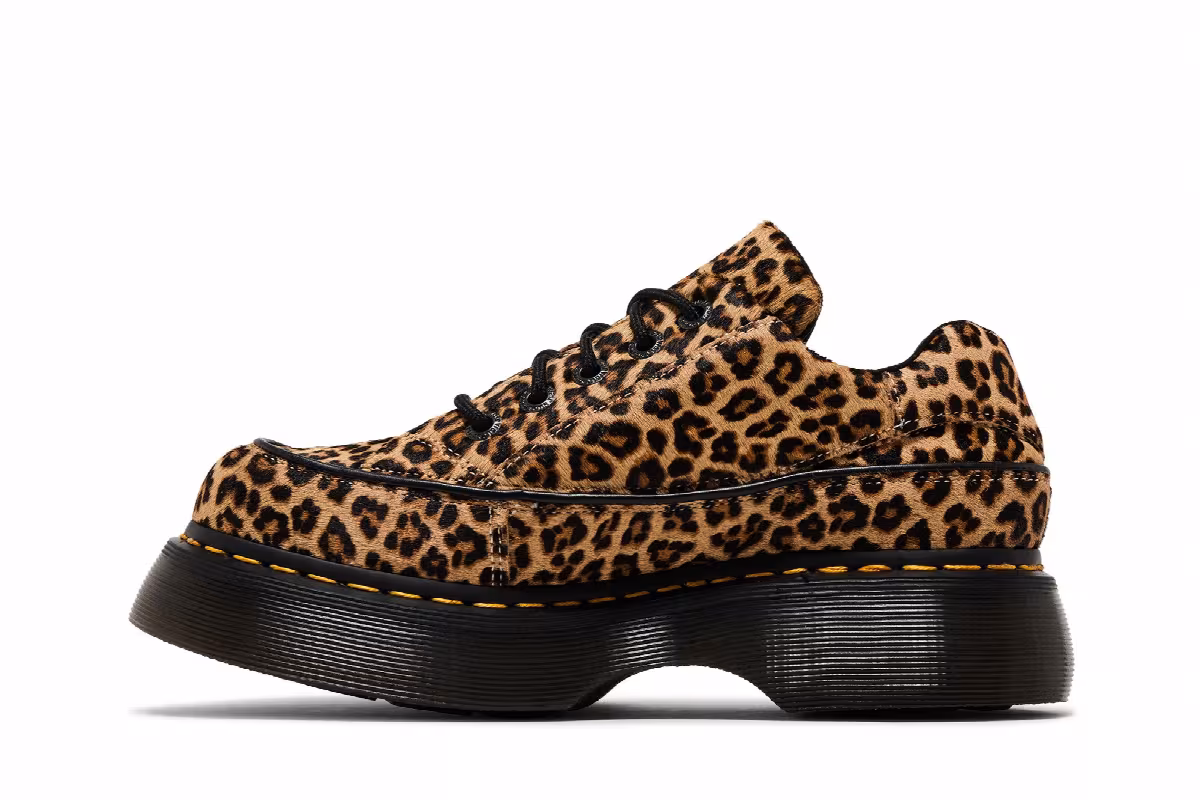 Dr. Martens Women's Buzz 5-Eye Light Tan Leopard, view 4