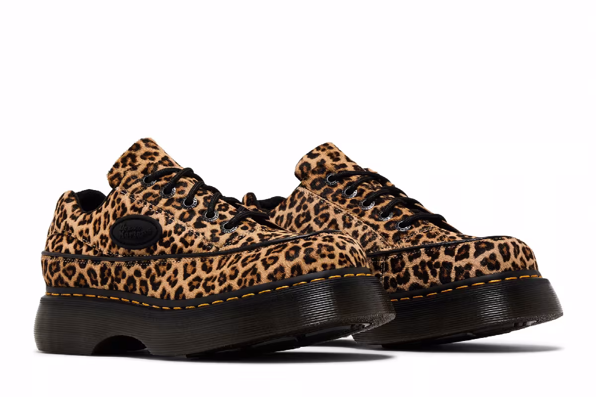 Dr. Martens Women's Buzz 5-Eye Light Tan Leopard, view 9