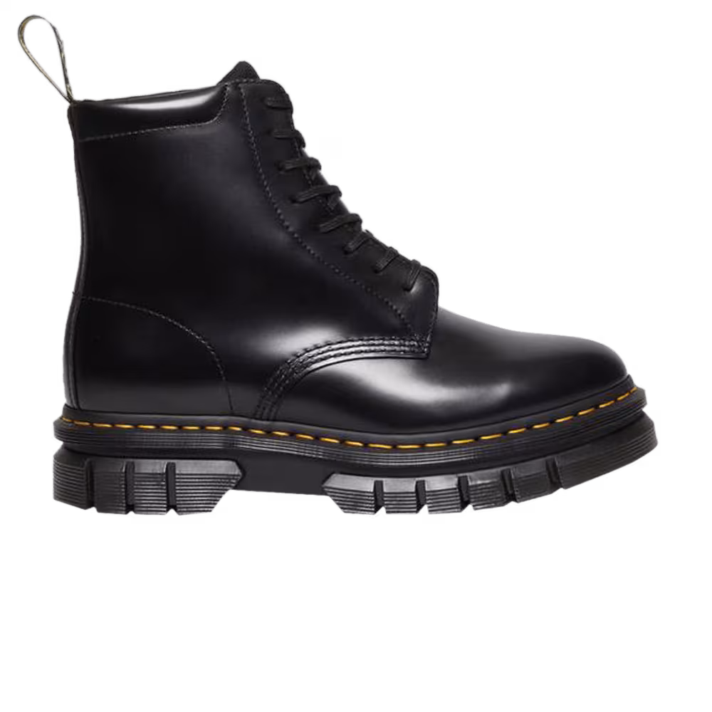 Dr. Martens Rikard Smooth Leather Platform Lace Up Boots Black
