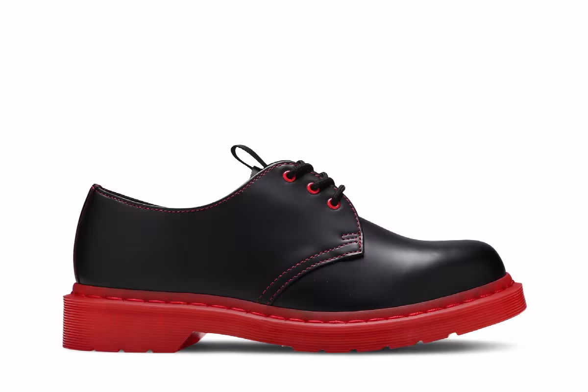 CLOT x Dr. Martens 1461 Black Red, view 2