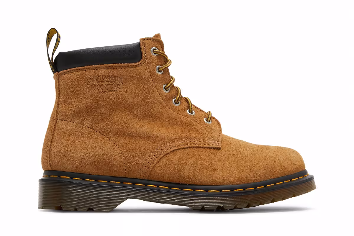 Stussy x Dr. Martens 939 Suede Ankle Boots Chestnut, view 2