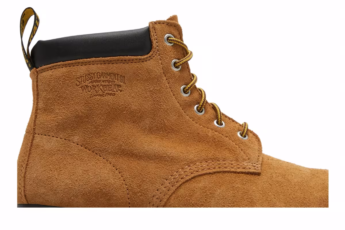 Stussy x Dr. Martens 939 Suede Ankle Boots Chestnut, view 3