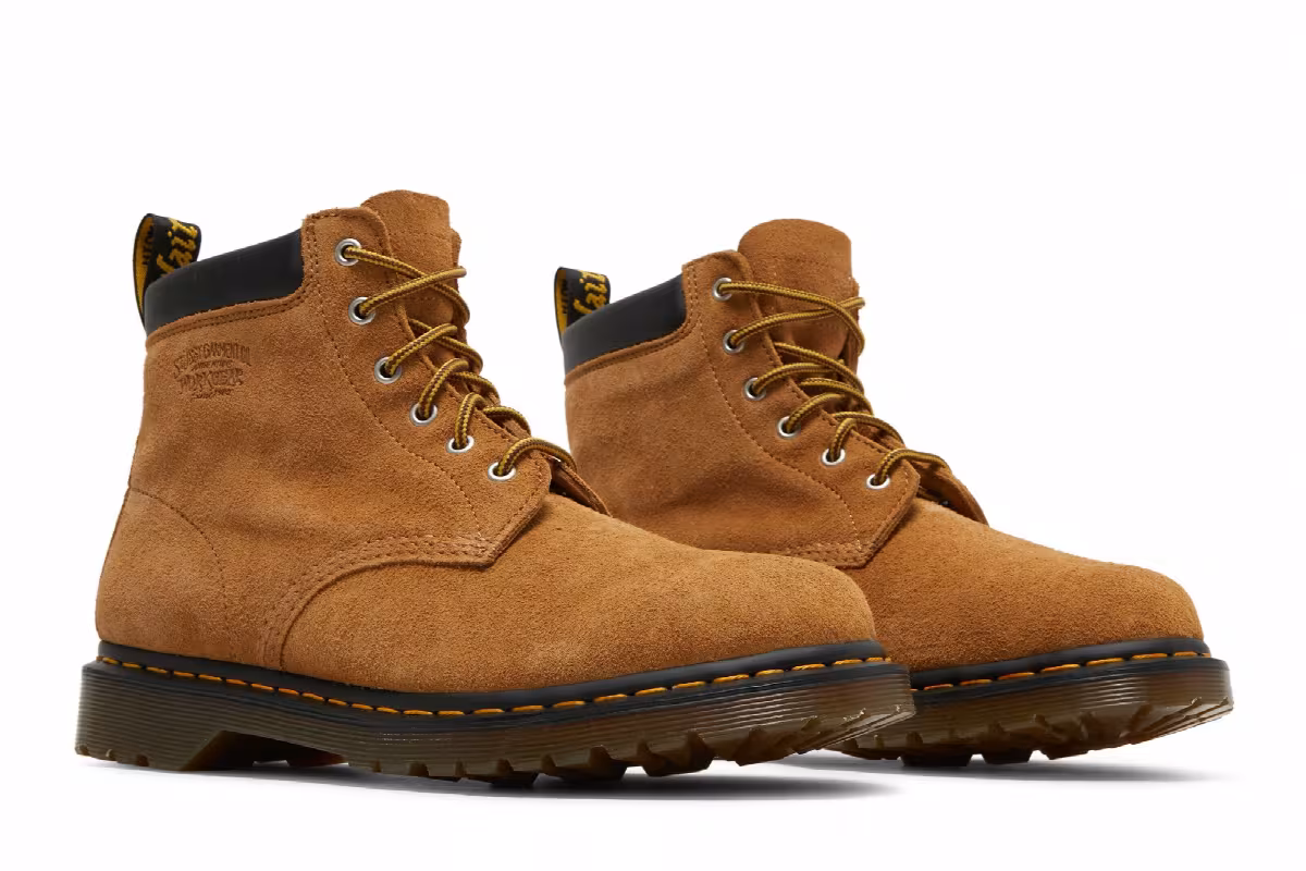 Stussy x Dr. Martens 939 Suede Ankle Boots Chestnut, view 9