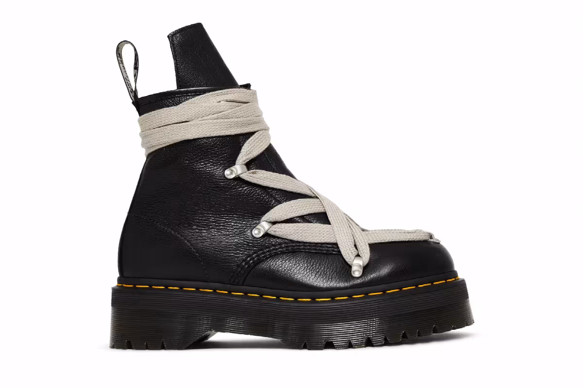 Rick Owens x Dr. Martens 1460 Quad Sole Pentagram Jumbo Lace Boot Black, view 2