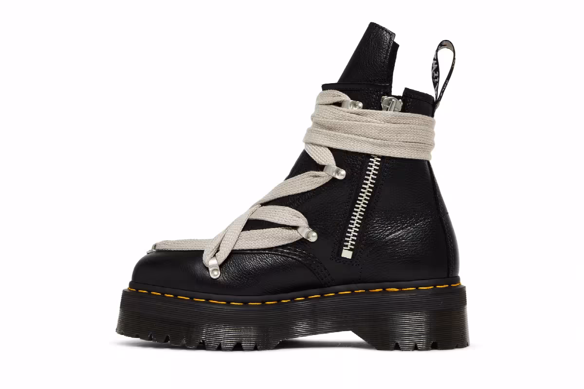 Rick Owens x Dr. Martens 1460 Quad Sole Pentagram Jumbo Lace Boot Black, view 4