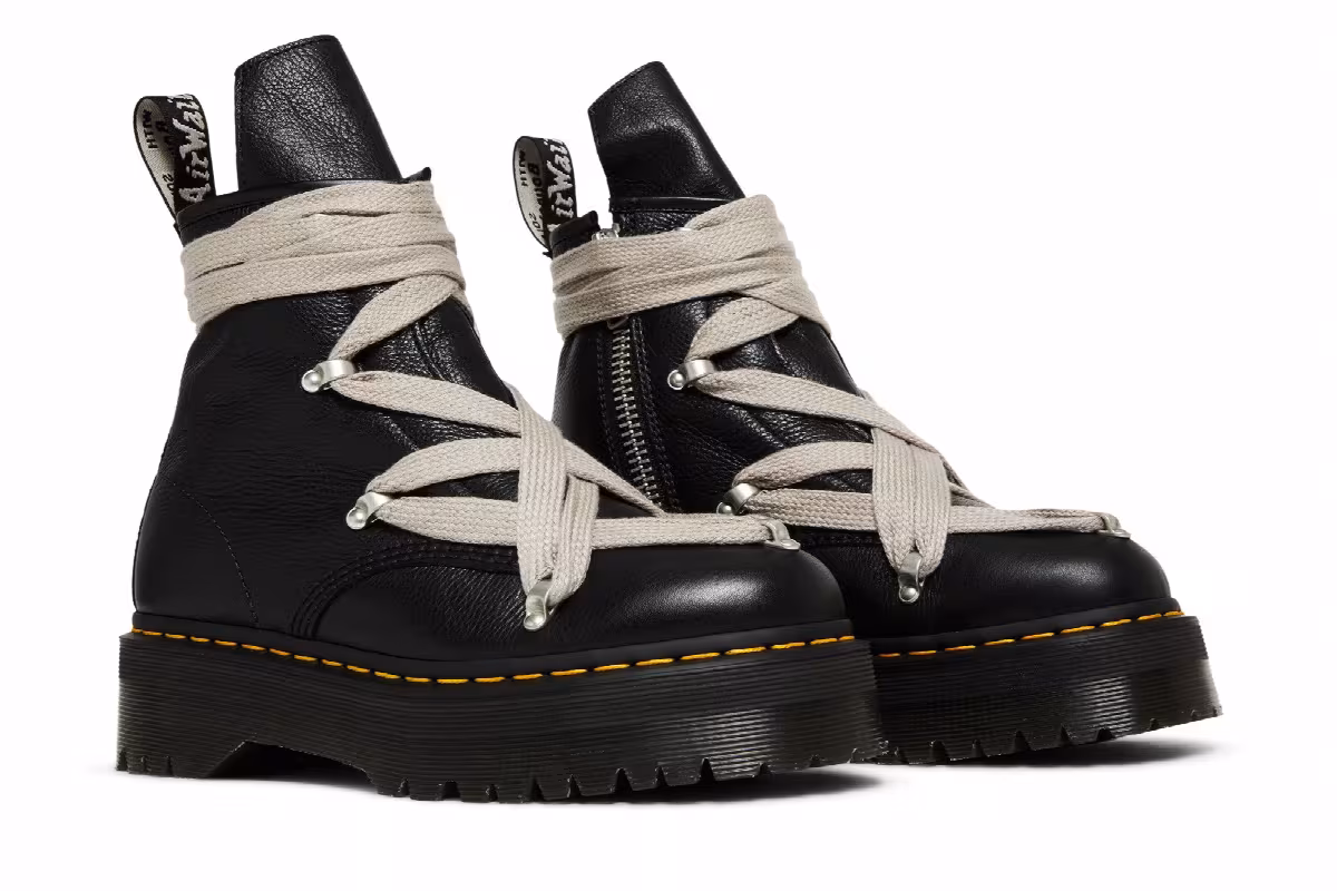 Rick Owens x Dr. Martens 1460 Quad Sole Pentagram Jumbo Lace Boot Black, view 9