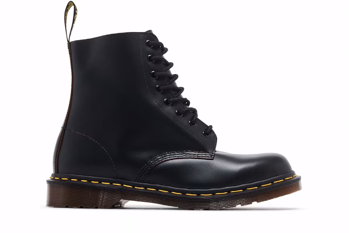 Dr. Martens 1460 Vintage Made In England Lace Up Boot Black Quilon, view 2