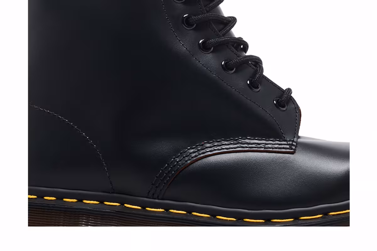 Dr. Martens 1460 Vintage Made In England Lace Up Boot Black Quilon, view 3