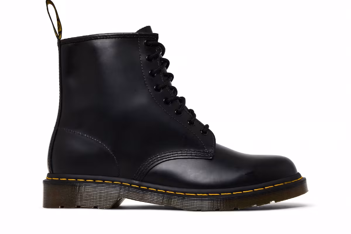 Dr. Martens 1460 Smooth Leather Lace Up Boot Black, view 2