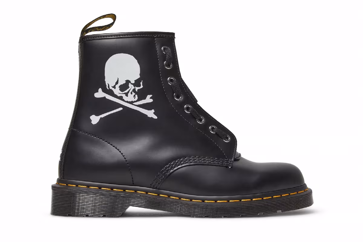 Mastermind World x Dr. Martens 1460 Leather Boots Black Skull, view 2