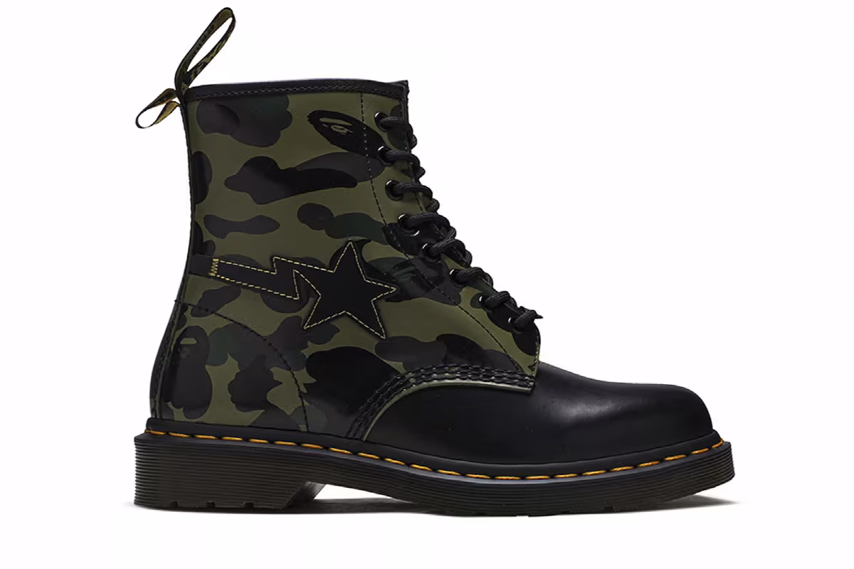 A Bathing Ape x Dr. Martens 1460 Zip Camo, view 2