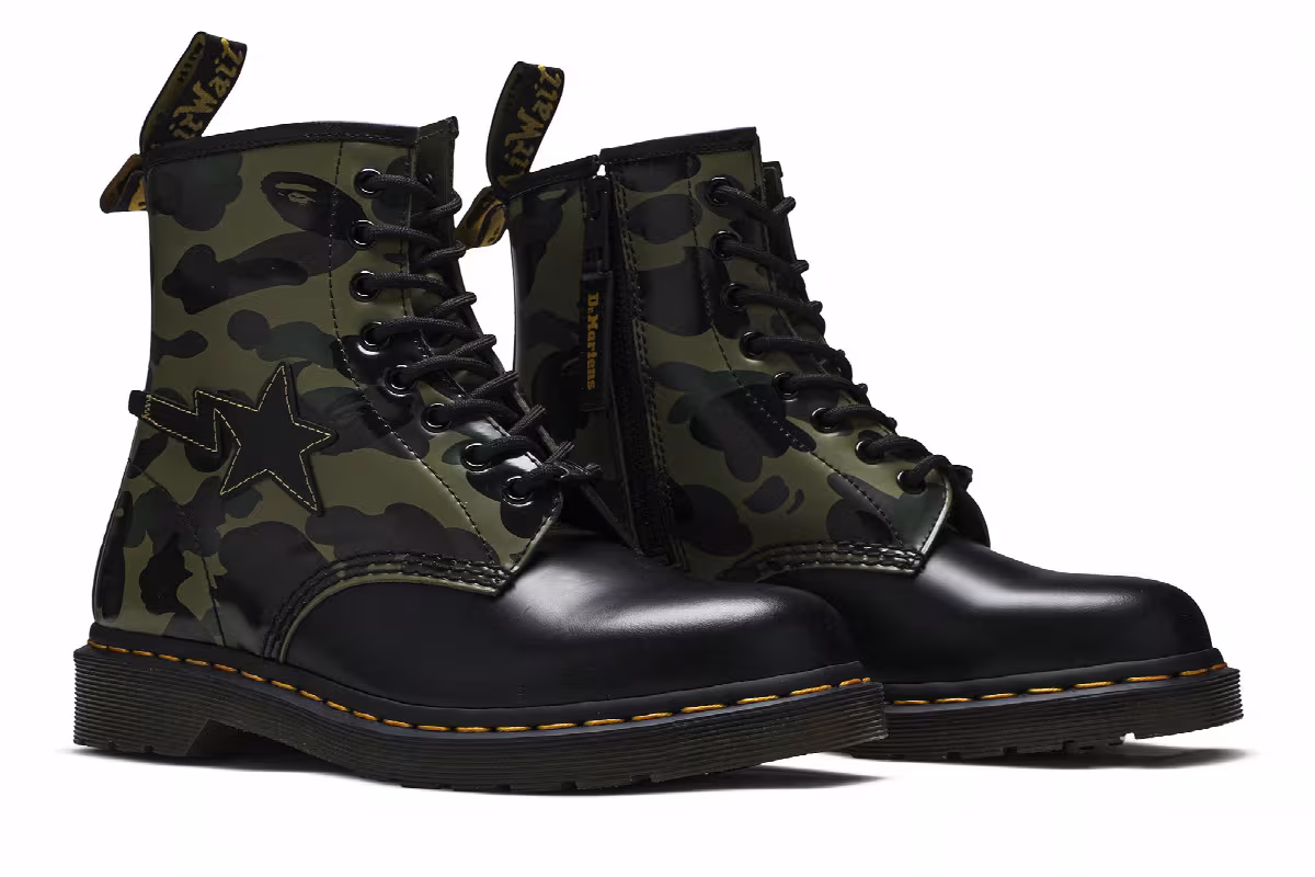 A Bathing Ape x Dr. Martens 1460 Zip Camo, view 9