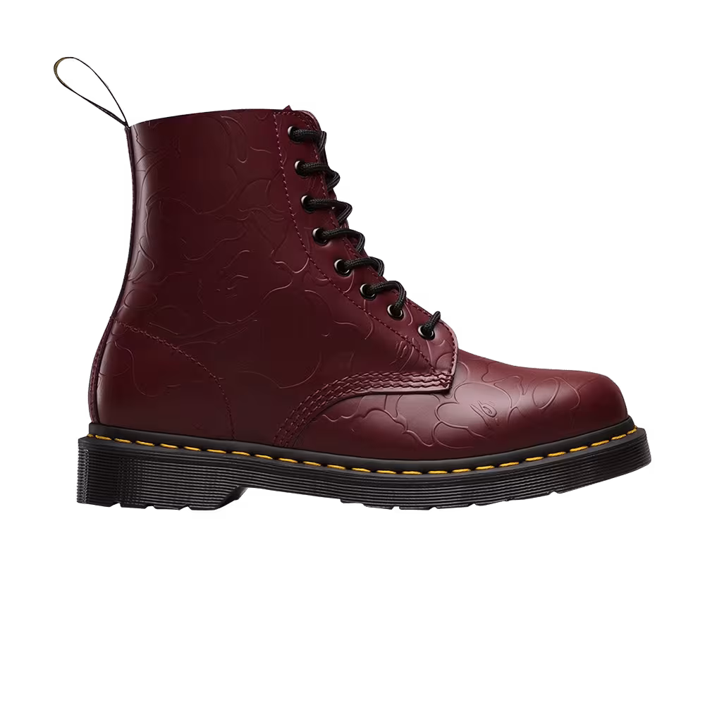 A Bathing Ape x Dr. Martens Emboss Camo 1460 Cherry Smooth
