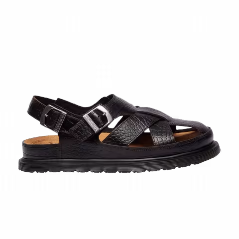 Dr. Martens Archive Fisherman Crocodile Analine Sandal 'Black Dark Brown'
