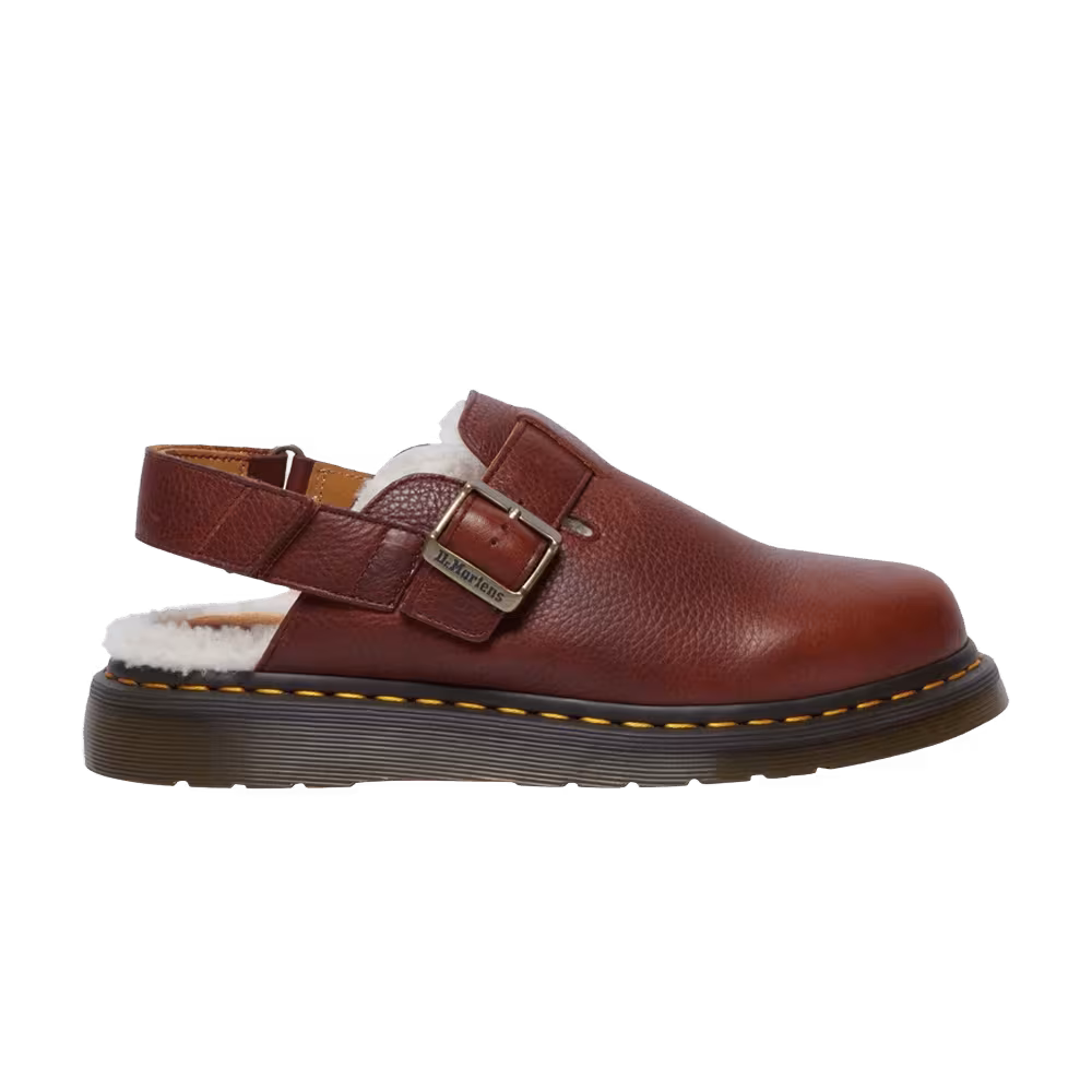 Dr. Martens Jorge 2 Suede Slingback Mule Fur Lined - Cashew Brown