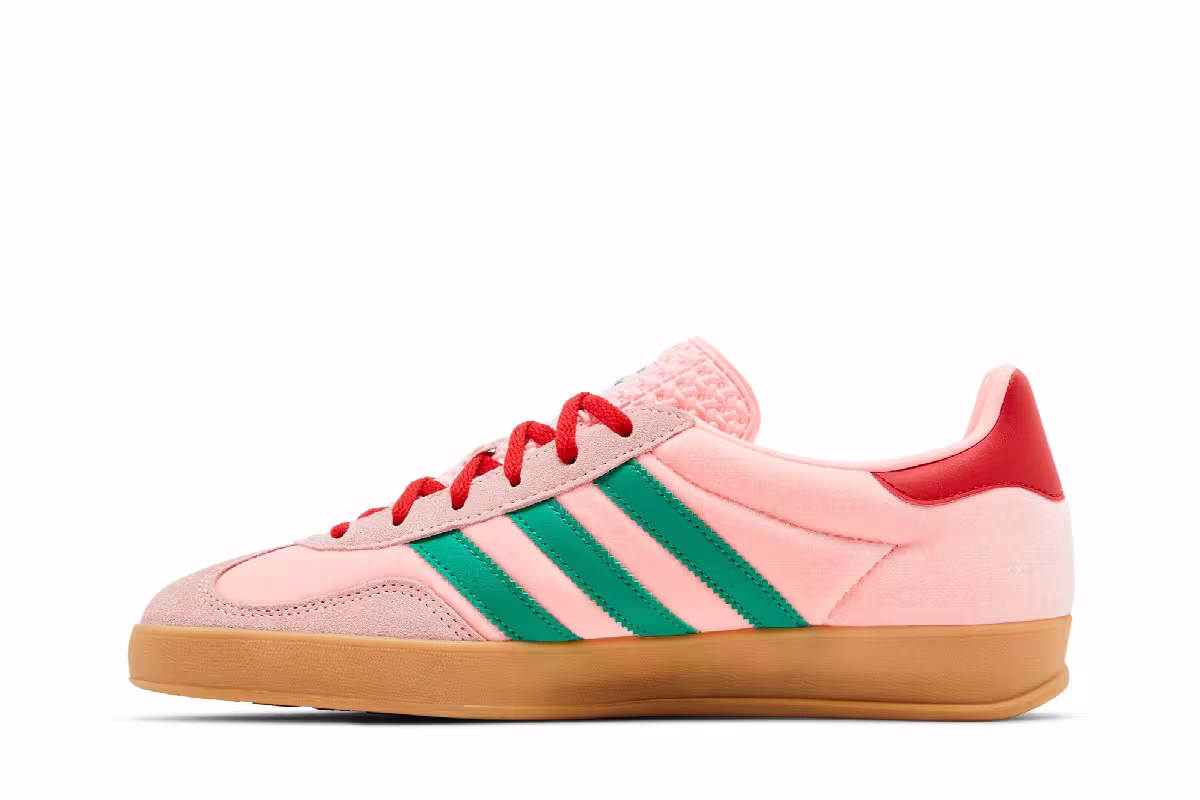 adidas Women's Gazelle Indoor Glow Pink Court Green, view 4