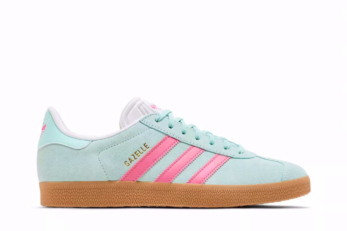 adidas Women's Gazelle Semi Flash Aqua Lucid Pink, view 2
