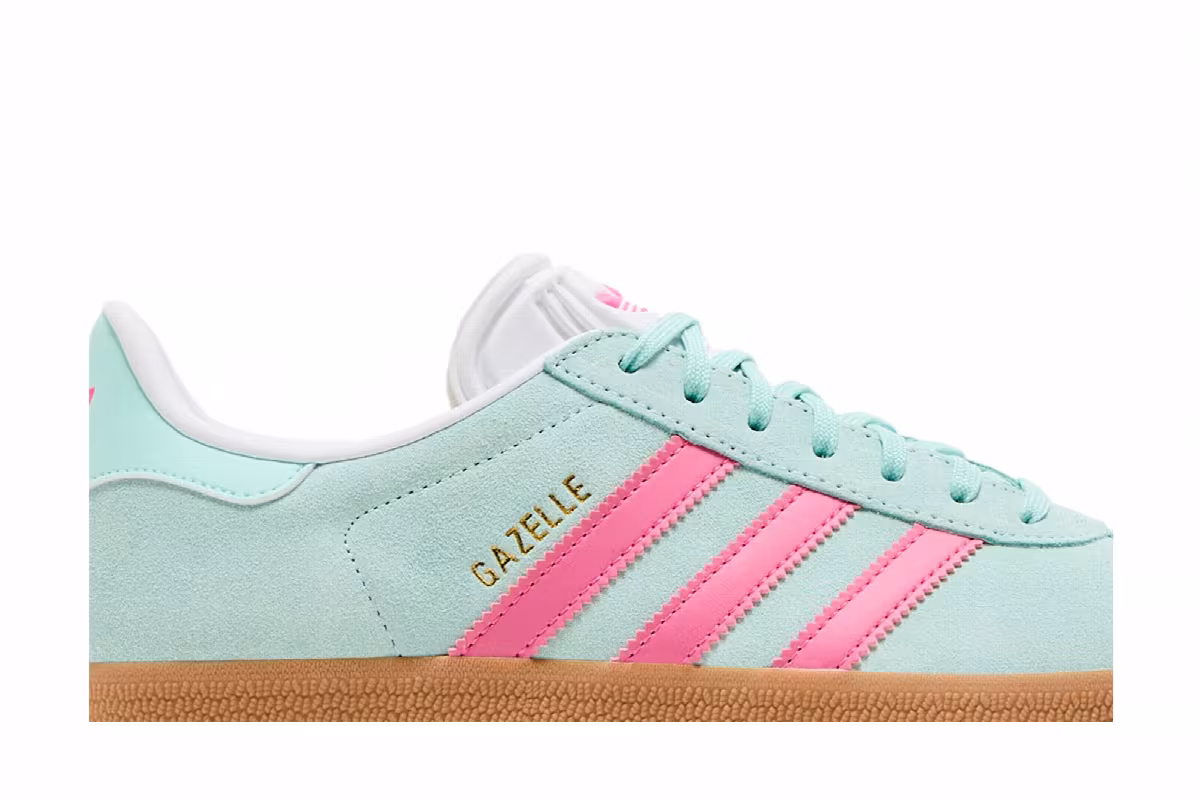 adidas Women's Gazelle Semi Flash Aqua Lucid Pink, view 3