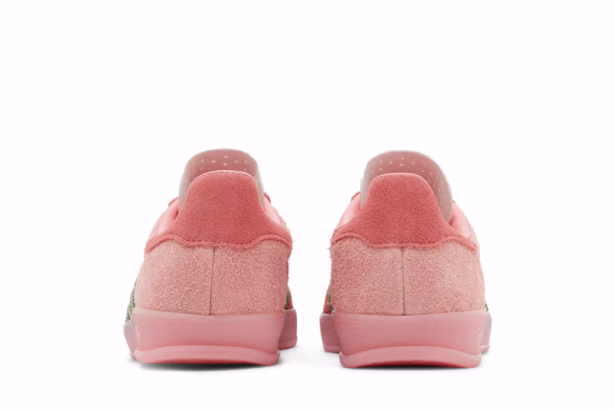 adidas Women's Gazelle Indoor Pink Spark Preloved Green, view 7