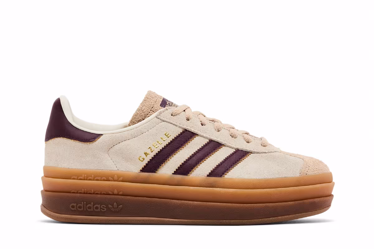 adidas Women's Gazelle Cream White Maroon, view 2