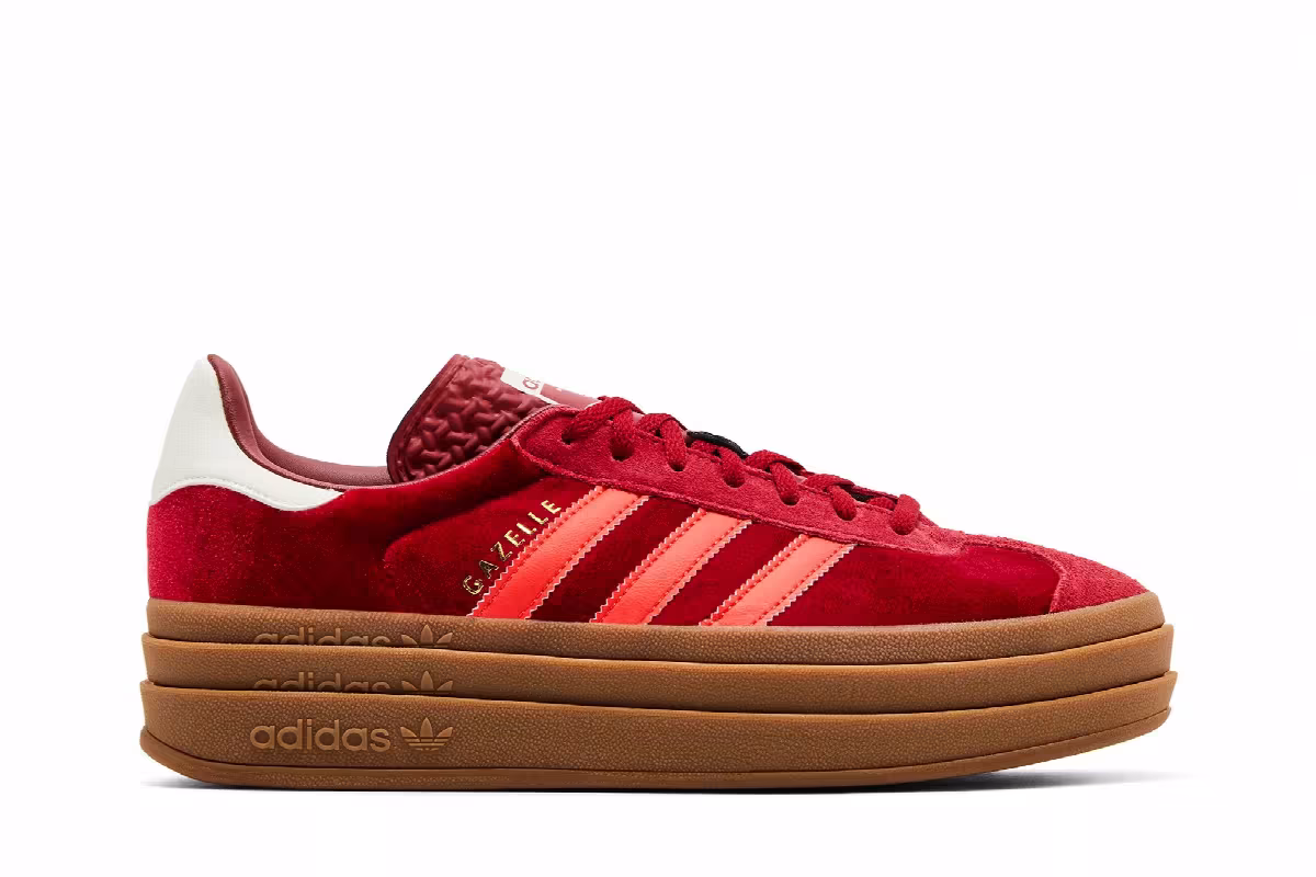 adidas Women's Gazelle Bold Bright Red Velvet, view 2