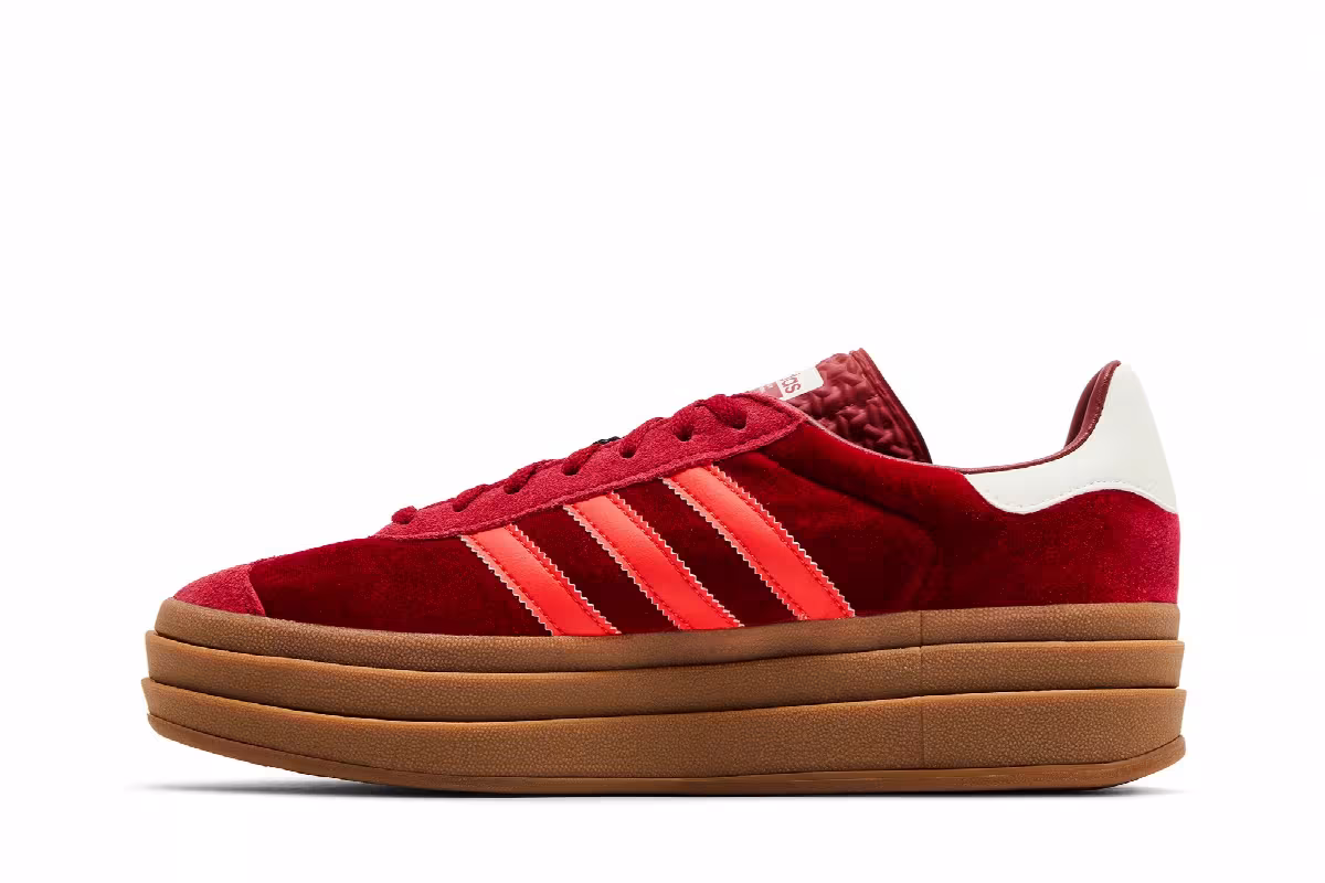 adidas Women's Gazelle Bold Bright Red Velvet, view 4