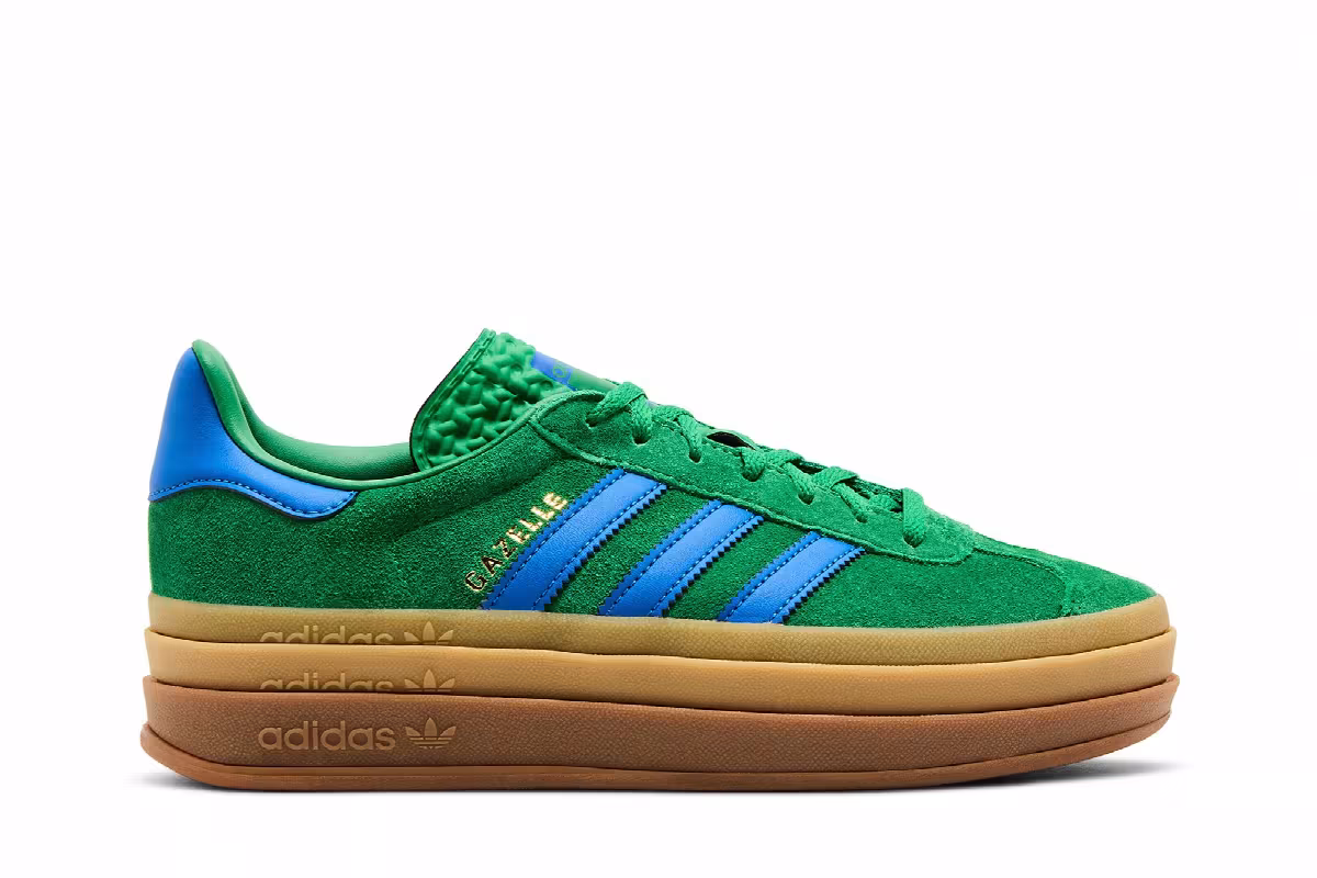 adidas Women's Gazelle Bold Green Blue Gum, view 2