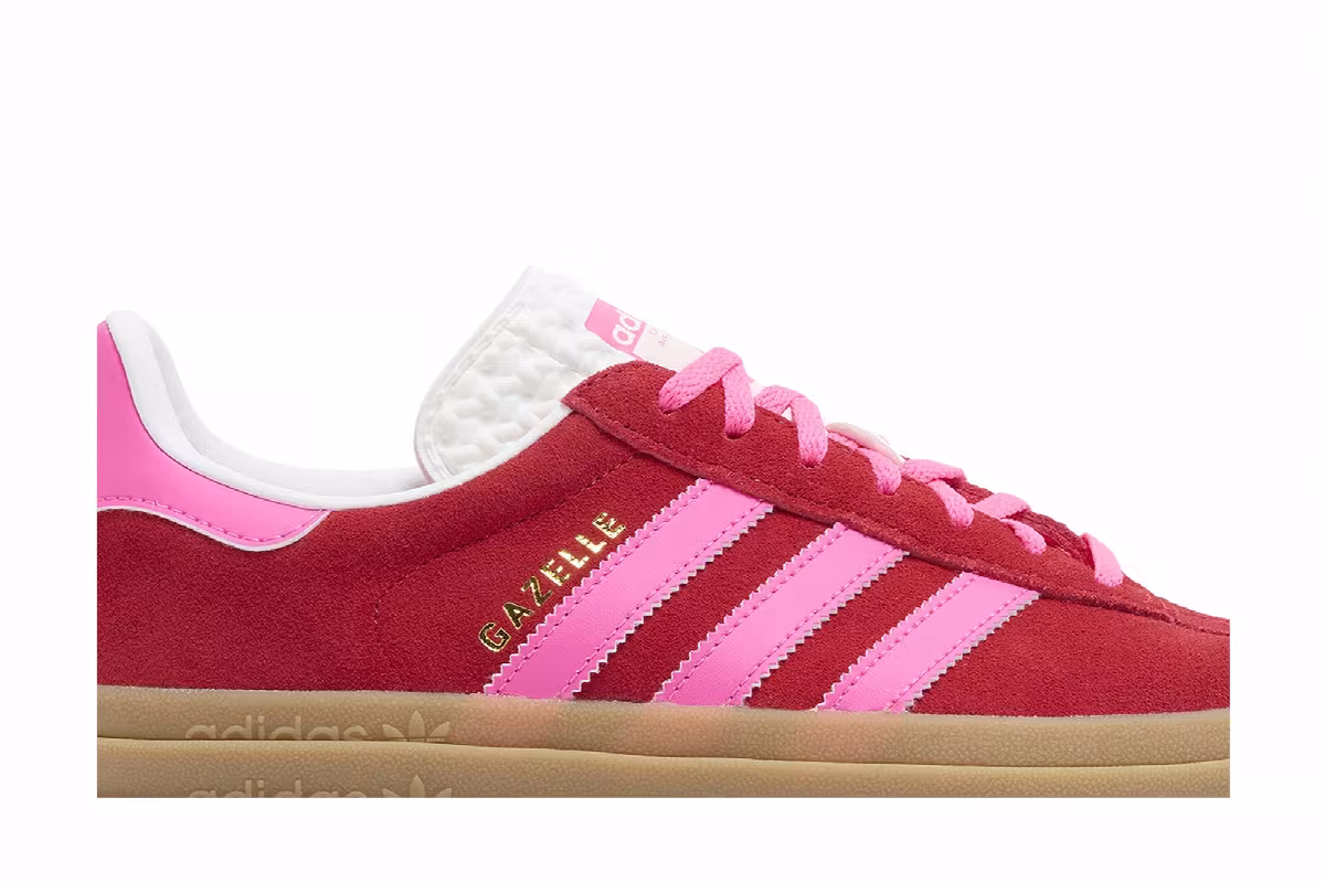 adidas Women's Gazelle Bold Collegiate Red Lucid Pink, view 3