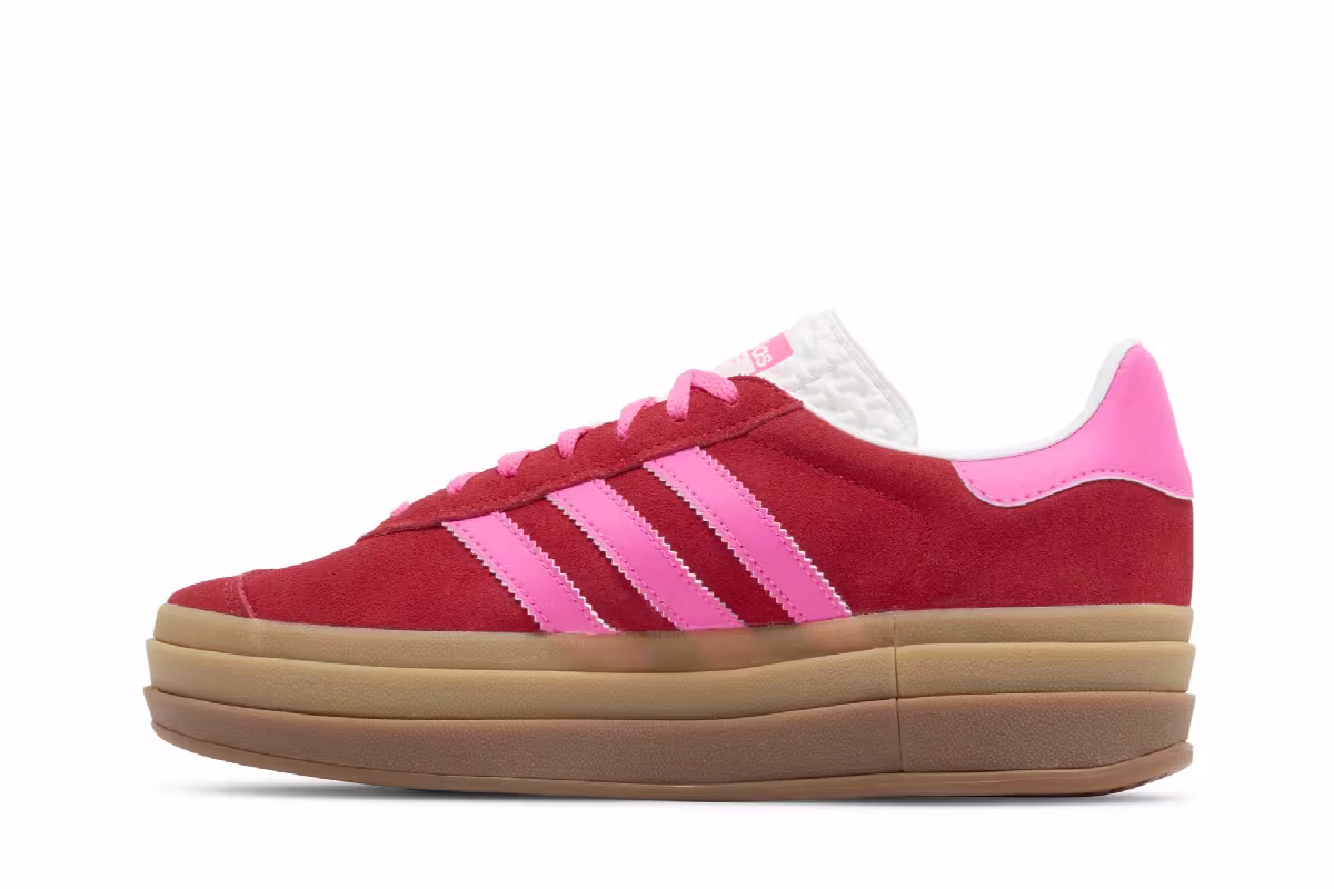 adidas Women's Gazelle Bold Collegiate Red Lucid Pink, view 4