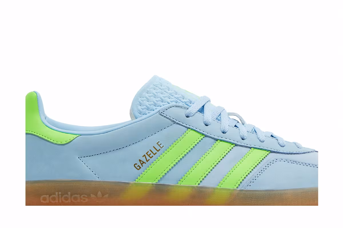 adidas Women's Gazelle Indoor Clear Sky Solar Green, view 3