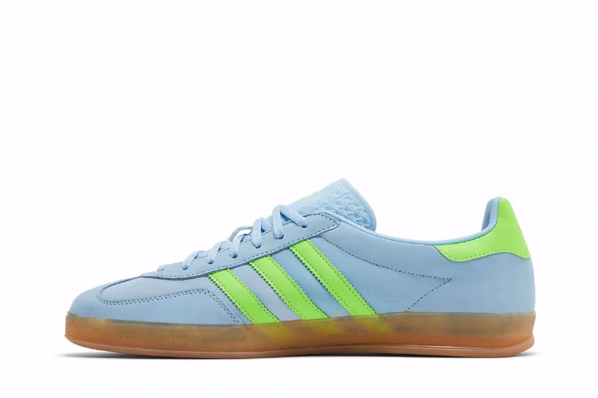 adidas Women's Gazelle Indoor Clear Sky Solar Green, view 4