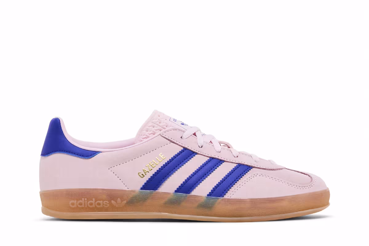 adidas Women's Gazelle Indoor Clear Pink Lucid Blue, view 2
