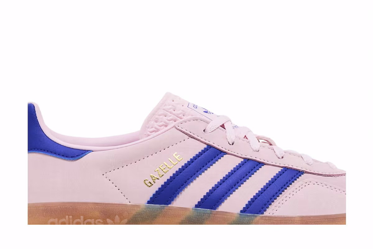 adidas Women's Gazelle Indoor Clear Pink Lucid Blue, view 3