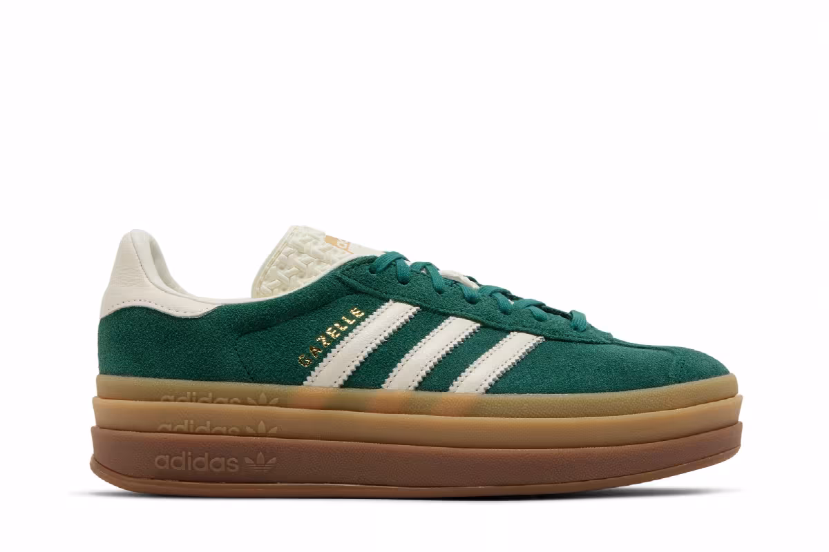 adidas Women's Gazelle Bold Collegiate Green Gum, view 2