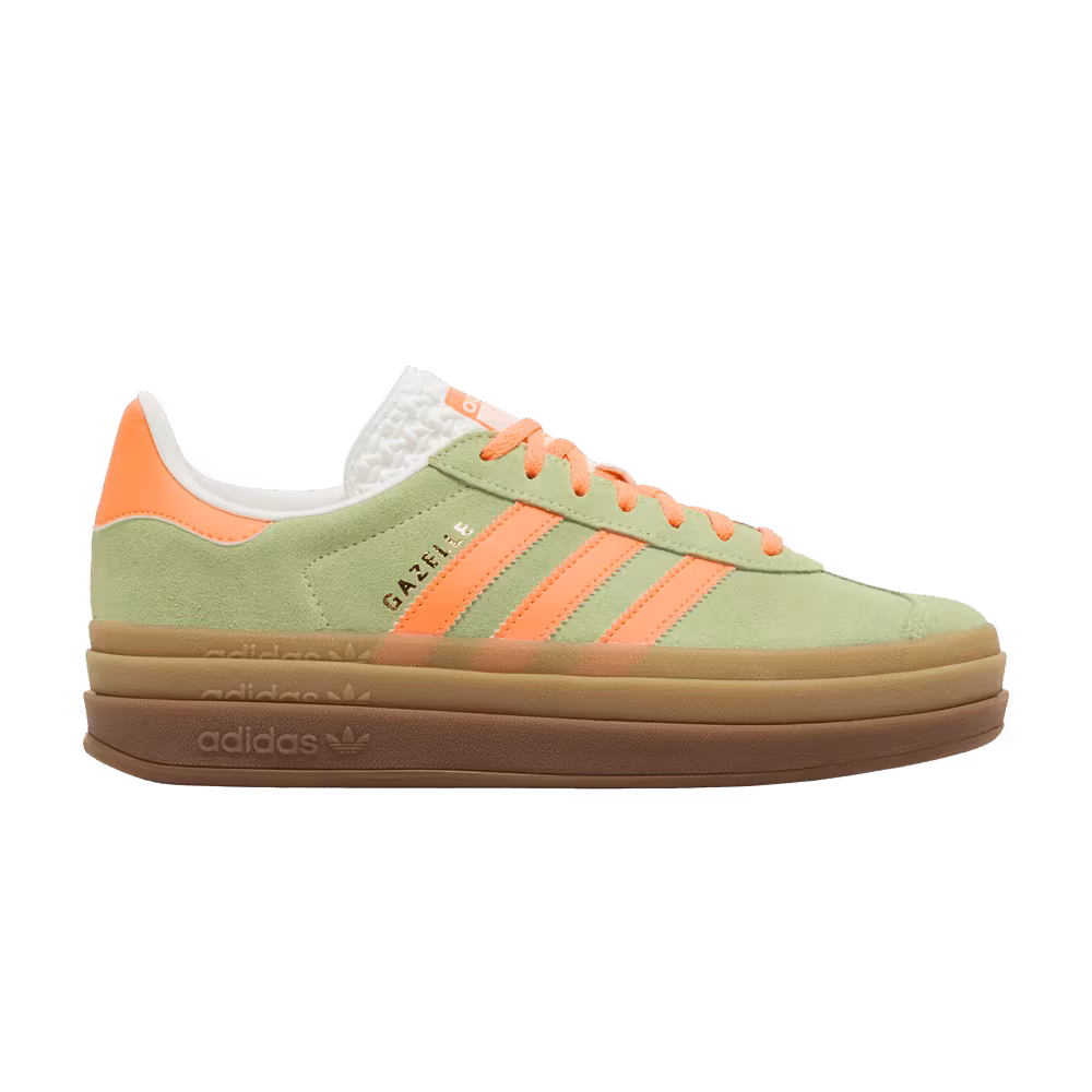 adidas Women's Gazelle Bold Green Spark Screaming Orange