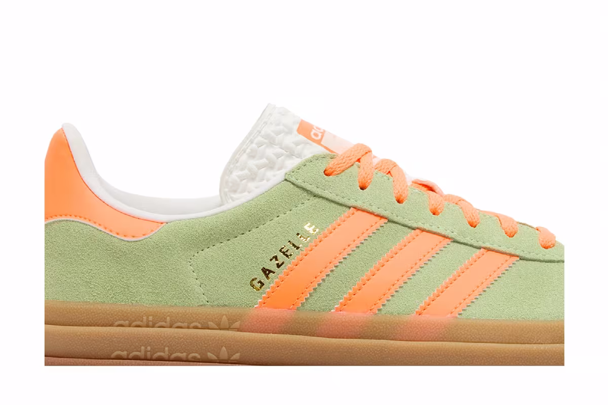 adidas Women's Gazelle Bold Green Spark Screaming Orange, view 3