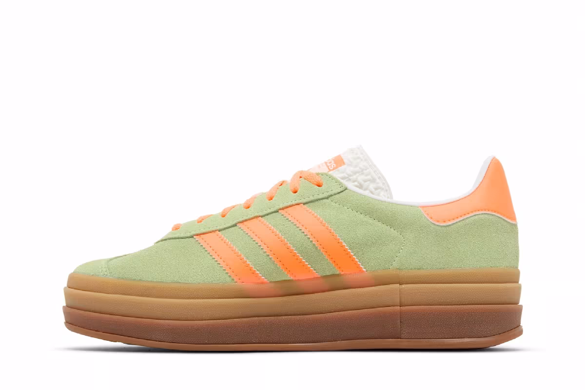 adidas Women's Gazelle Bold Green Spark Screaming Orange, view 4