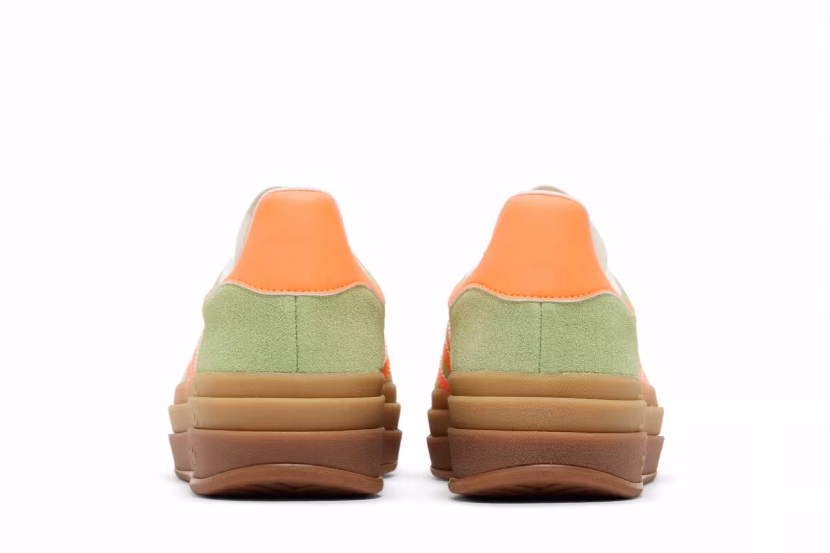 adidas Women's Gazelle Bold Green Spark Screaming Orange, view 7